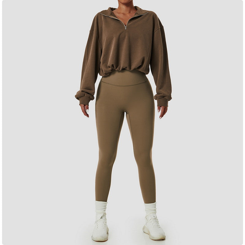 ADRI MOCK-NECK 1/4 ZIP PULLOVER