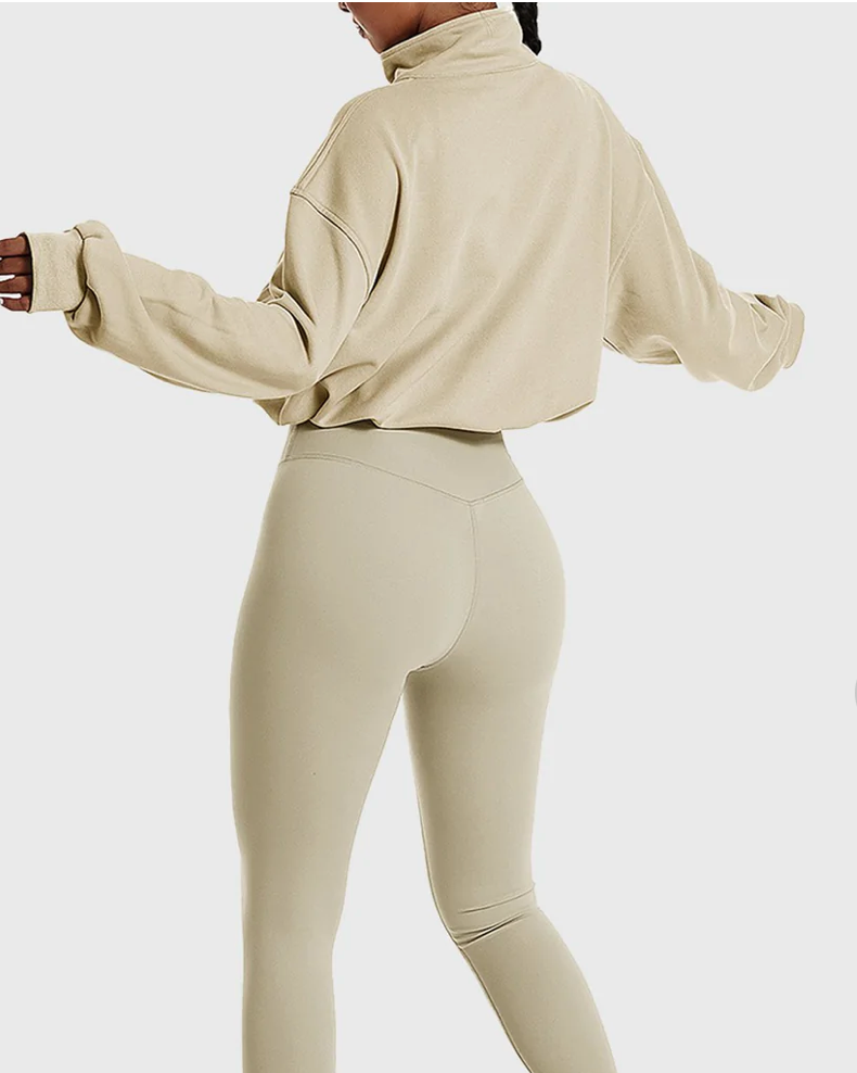 ADRI MOCK-NECK 1/4 ZIP PULLOVER