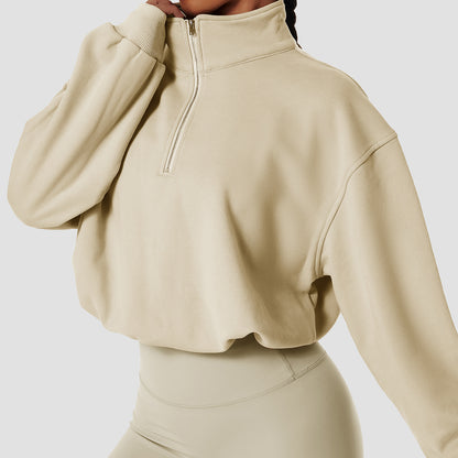 ADRI MOCK-NECK 1/4 ZIP PULLOVER