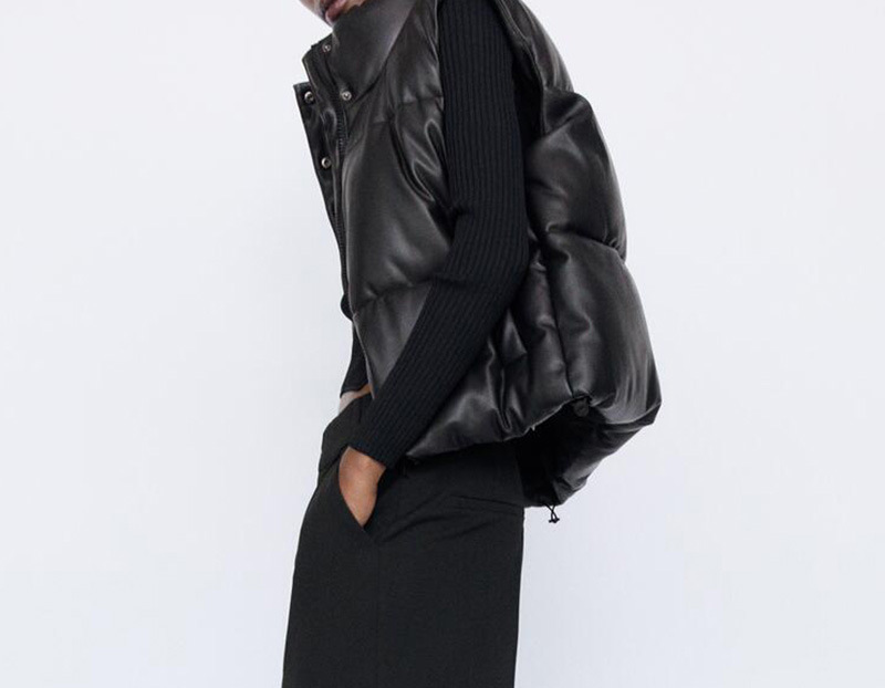 MONICA LEATHER PUFF VEST