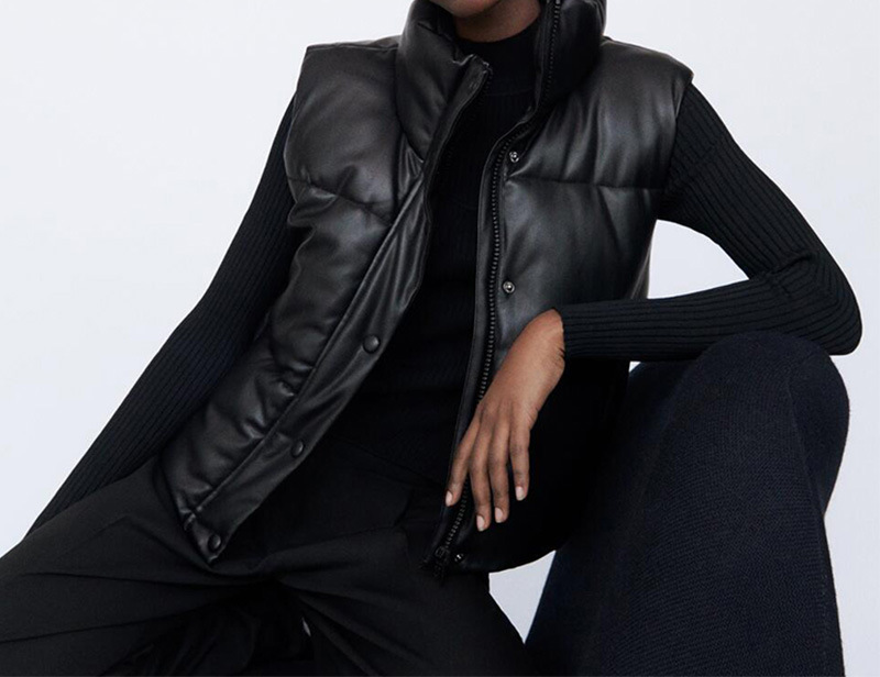 MONICA LEATHER PUFF VEST